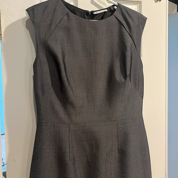 T Tahari Grey Cap Sleeve Knee Length Dress 8 - Picture 2 of 9